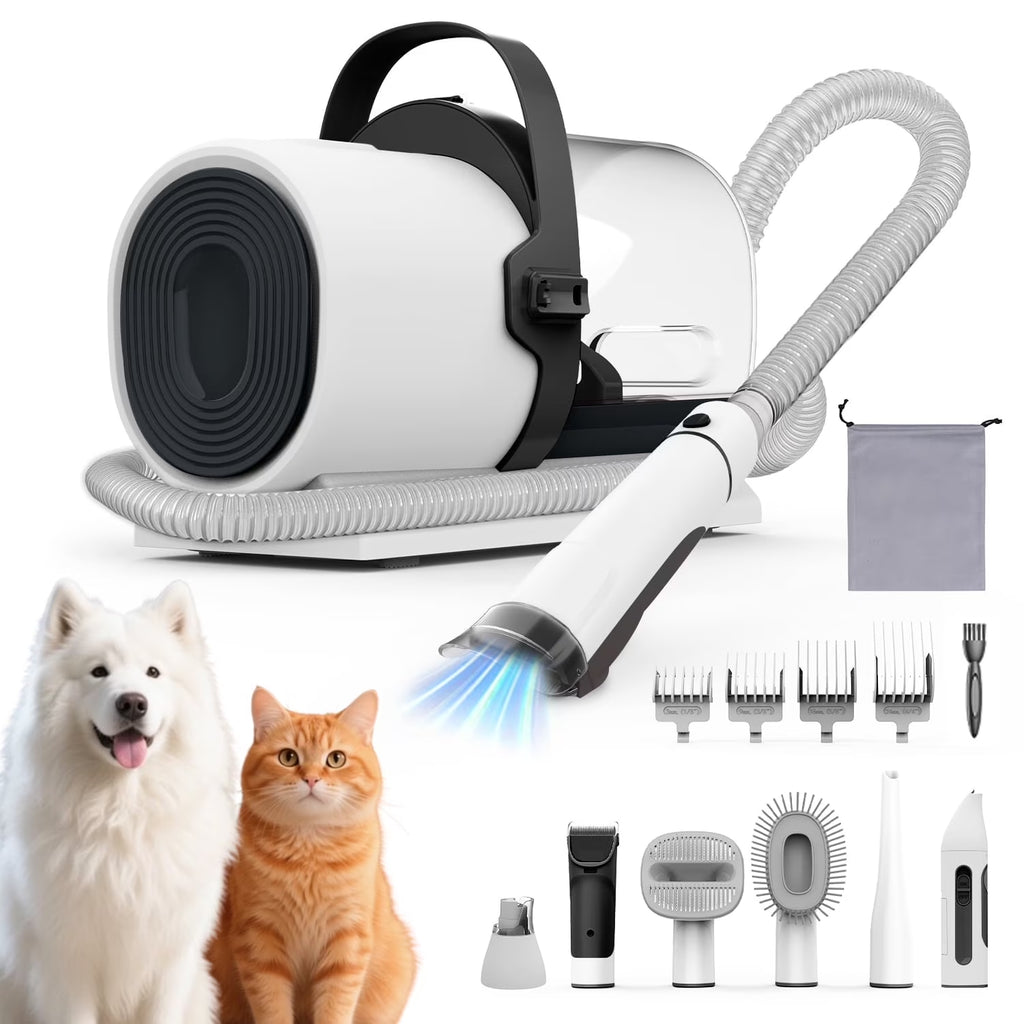 Dog Grooming Kit, 7In1 Dog Grooming Vacuum , 11000Pa Super Suction for Pet Hair,Grooming Vacuum for Shedding Grooming, Low Noise,