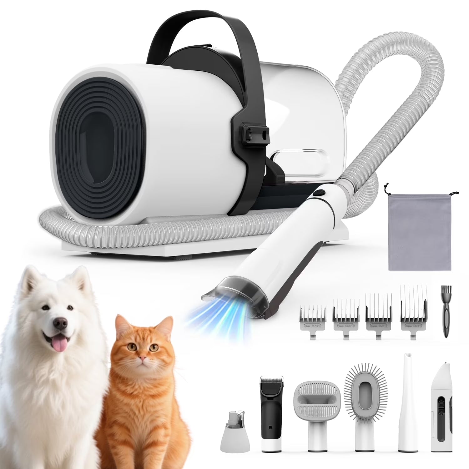 Dog Grooming Kit, 7In1 Dog Grooming Vacuum , 11000Pa Super Suction for Pet Hair,Grooming Vacuum for Shedding Grooming, Low Noise,